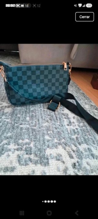 Bolso cuadros negro y gris