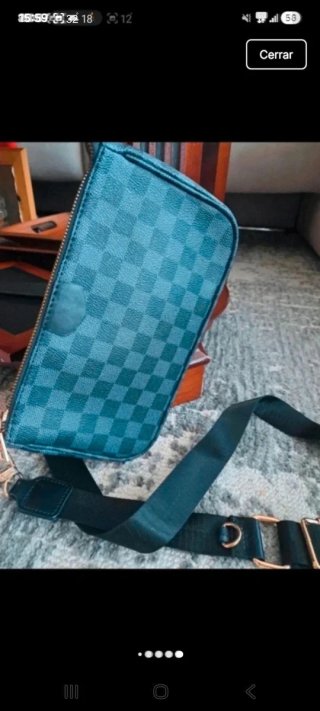 Bolso cuadros negro y gris