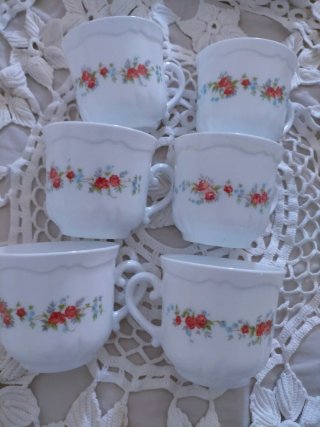 Juego 6 Tazas Arcopal Flores Vintage