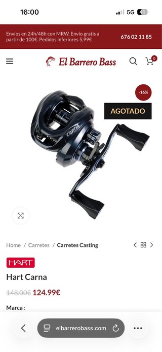 Carrete de casting Hart Carna