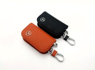 FUNDA LLAVE COCHE CUERO MARRON MERCEDES