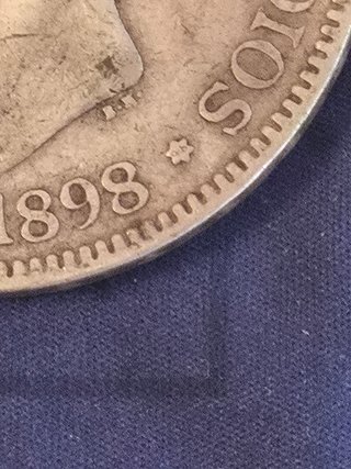 Moneda Plata 5 Pesetas Alfonso XIII 1898 Estrella