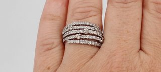 Anillo Oro Blanco 18K, Diamantes, 8.36gr, T-19