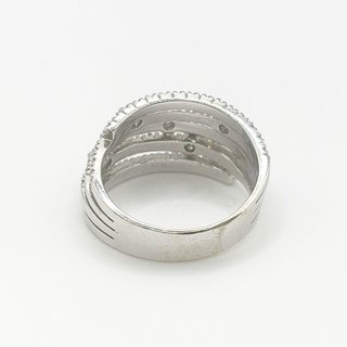 Anillo Oro Blanco 18K, Diamantes, 8.36gr, T-19