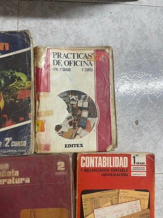 Lote 7 libros escolares antiguos EGB, BUP y FP