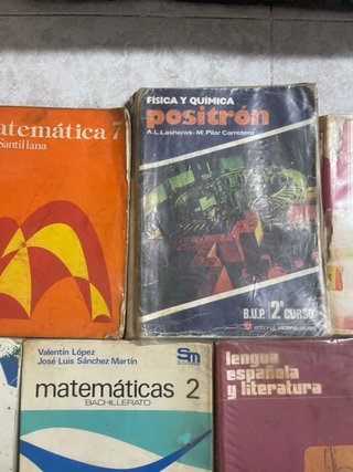 Lote 7 libros escolares antiguos EGB, BUP y FP