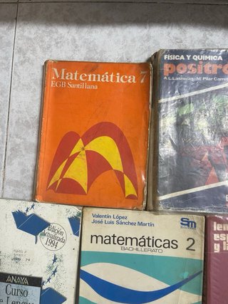 Lote 7 libros escolares antiguos EGB, BUP y FP