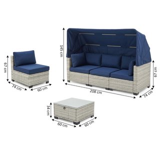 Conjunto de jardín ratán c/ toldo y cojines+ Envio