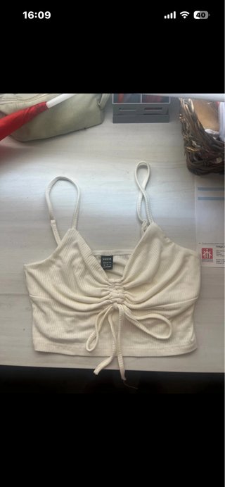 Top SHEIN Lazo Blanco