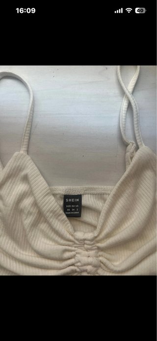 Top SHEIN Lazo Blanco