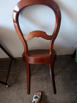 Pareja Sillas Isabelinas Antiguas Madera