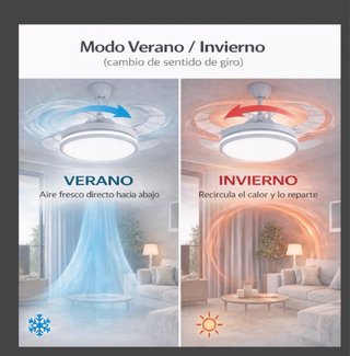 Ventilador de techo blanco con mando a distancia