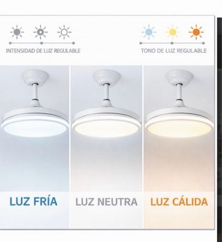 Ventilador de techo blanco con mando a distancia