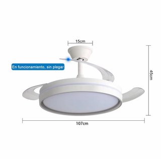 Ventilador de techo blanco con mando a distancia