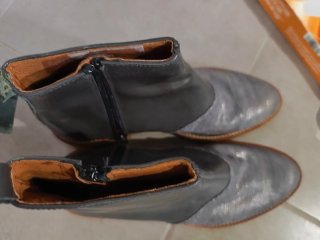 Botines grises y plateados mujer