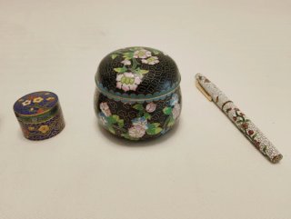 Lote de 5 piezas de cloisonné chino vintage