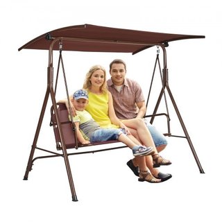 3-Person Patio Swing Chair, Outdoor Patio Swing with