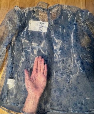 Blusa Zara azul manga larga transparente
