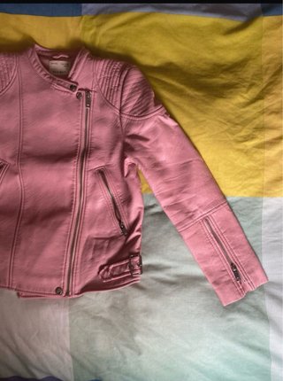 Chaqueta cuero rosa