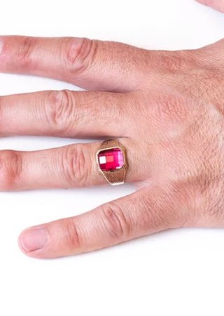 Anillo Oro 9k con Piedra Roja original