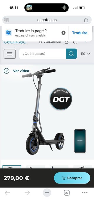 Patinete eléctrico Cecotec Bongo