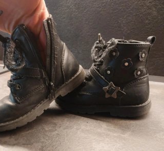Scarpe bambina nere con glitter