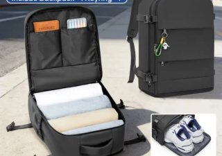 Mochila de avión negra
