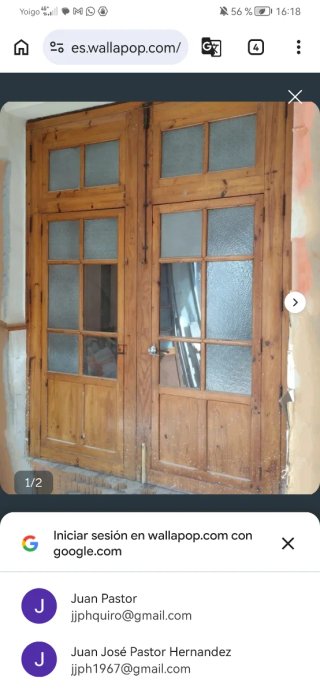 Portón de mobila para patio 220alto x 180 ancho.