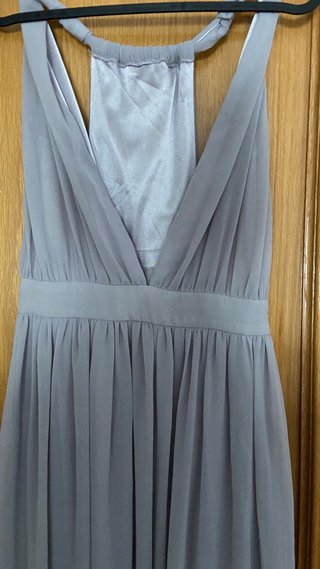 Vestido de fiesta gris largo
