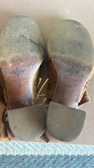 Sandalias Alpe Tacon Cuero Marrón Talla 37