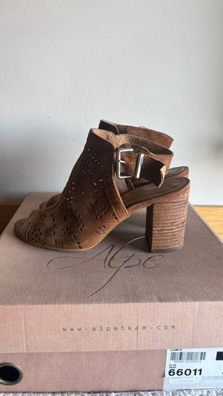 Sandalias Alpe Tacon Cuero Marrón Talla 37
