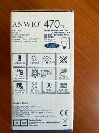 Anwio lâmpadas E27 LED 5W 470 lm Coloridas