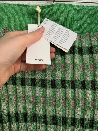 Falda midi lentejuelas verde M