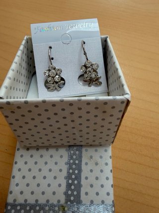 Pendientes flor y libélula plata