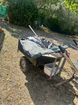 Motocultor con remolque