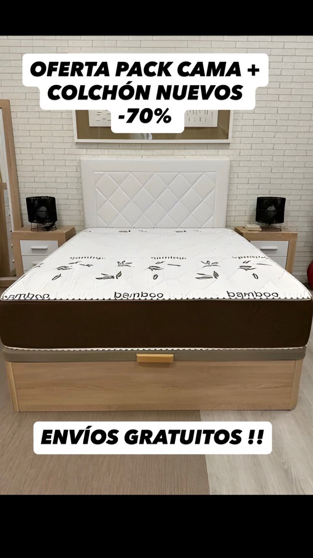 Cama + Colchón  -70% LIQUIDACIÓN CAMA CAMA CAMA