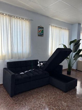 Chollo! sofá cama con arcón de almacenaje