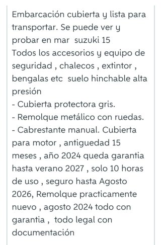 Zodiac ,remolque  y todos los accesorios, 6 plazas