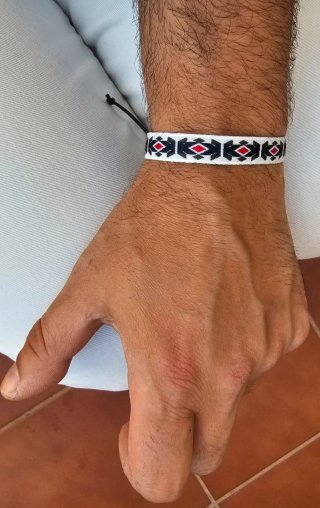 Pulsera tela étnica hombre