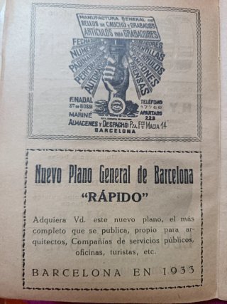 Guía Antigua Barcelona de 1933 con datos curiosos