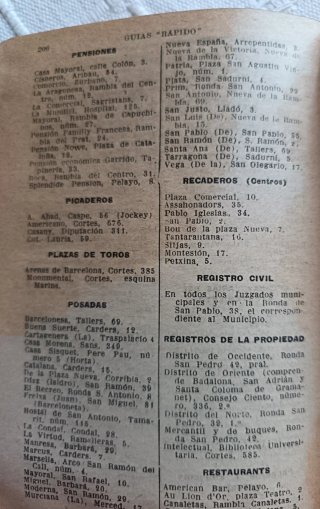 Guía Antigua Barcelona de 1933 con datos curiosos