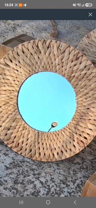 Espejo redondo mimbre 60cm