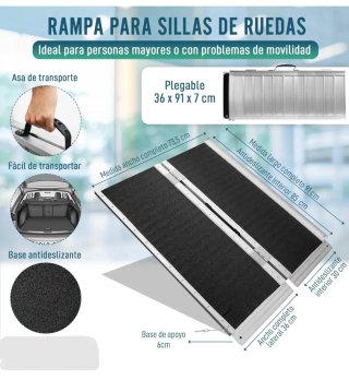 Rampa portátil plegable para escaleras
