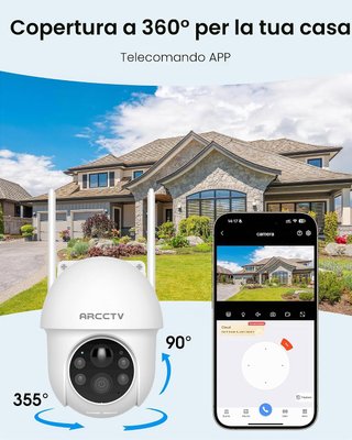 Telecamera ARCCTV Solare Esterno 4MP Wi-Fi