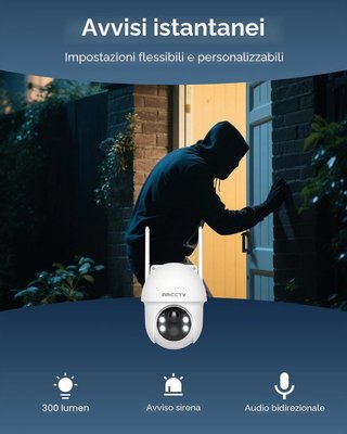 Telecamera ARCCTV Solare Esterno 4MP Wi-Fi