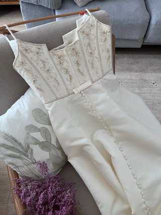 Vestido de Novia San Patrick Beige/Blanco