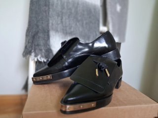Zapatos vintage piel negros