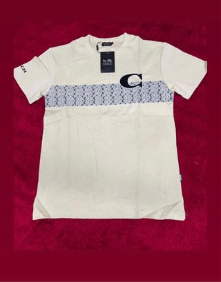 Camisa Coach Beige/Blanca