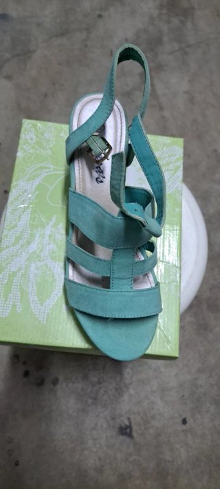 Sandalias plataforma verde agua Talla 40