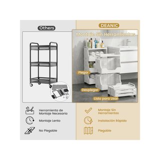 Carrello pieghevole DEANIC da cucina a 3 livelli